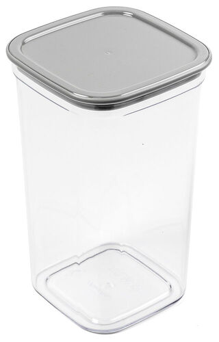 Контейнер пластик для сыпучих продуктов Смарт пыльно-серый 1,3л Мартика