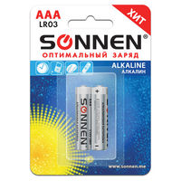 Батарейка Sonnen Alkaline алкалиновая мизинчиковая в блистере AAA/LR03 /2шт/