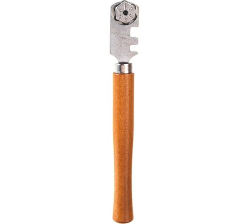 Стеклорез 6-ти роликовый с деревянной ручкой Biber