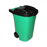 Контейнер для мусора пластик 65л на колесах зеленый М4663 Альтернатива