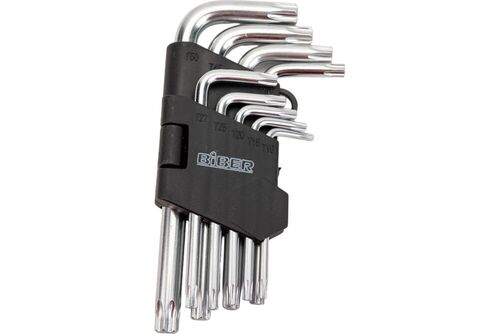 Набор ключей имбусовых 9 шт CRV 1,5-10мм Torx Biber