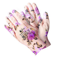 Перчатки садовые полиэстеровые с нитриловым покрытием микс цветов Libry