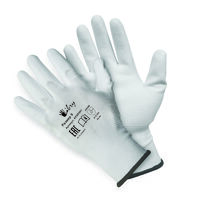 Перчатки полиэстеровые с полиуретановым покрытием L белые для точных работ Libry