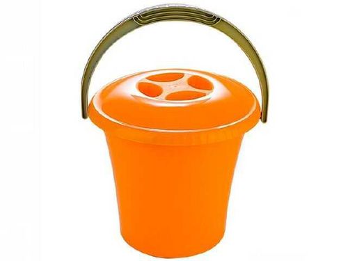 Ведро пластик  7л с крышкой Соло перламутровое оранжевое С632КОРЖ Мартика