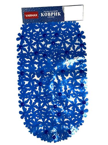 Коврик SPA 66*35см Цветы синий
