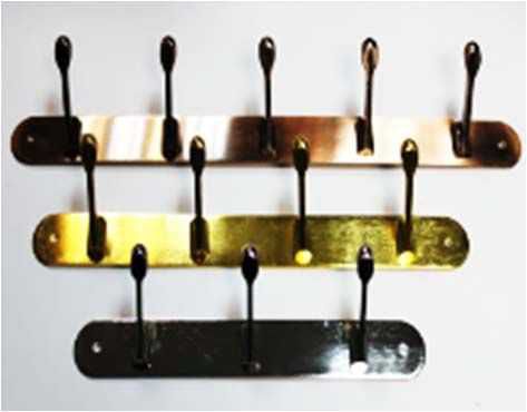 Вешалка металлическая 6 крючков медь