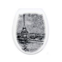 Сиденье для унитаза жесткое с рисунком Париж