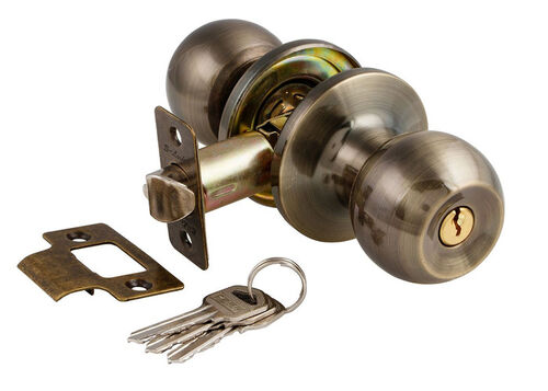 Защелка дверная 6072-01-ET AB бронза ключ/фиксатор S-Locked