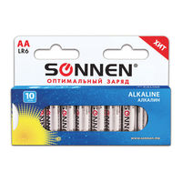 Батарейка Sonnen Alkaline алкалиновая пальчиковая в коробке AA/LR06 /10шт/