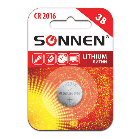 Батарейка Sonnen Lithium литиевая в блистере CR2016 /1шт/