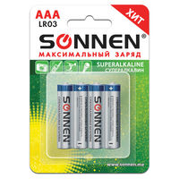 Батарейка Sonnen Super Alkaline алкалиновая мизинчиковая в блистере AAA/LR03 /4шт/