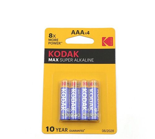 Батарейка Kodak Max алкалиновая мизинчиковая AAA LR03 /4шт/