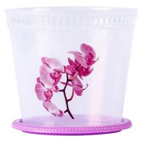 Горшок для цветов пластик орхидея 2,0л с поддоном прозрачный г.Пятигорск