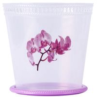 Горшок для цветов пластик орхидея 3,0л с поддоном прозрачный г.Пятигорск