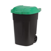 УЦЕНКА Контейнер для мусора пластик 65л на колесах зеленый М4663 Альтернатива РАЗБИТА КРЫШКА