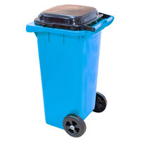 Контейнер для мусора пластик 120л на колесах серо-синий М4667 Альтернатива