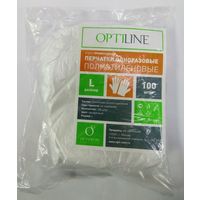 Перчатки полиэтиленовые L одноразовые OptiLine /100/