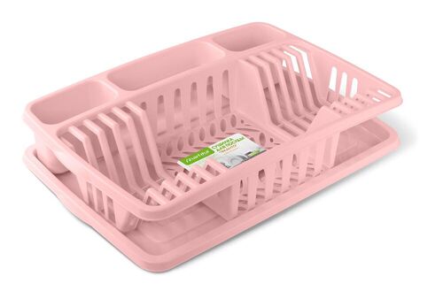 Сушилка для посуды пластик Фланто 508*338мм розовый С488РОЗ Мартика