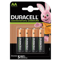 Батарейка аккумуляторная Duracell пальчиковая АА/НR06 2500mAh /4шт/